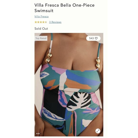NWT Size 2X - Villa Fresca Solar Bella One-Piece Swimsuit - Picture 12 of 13